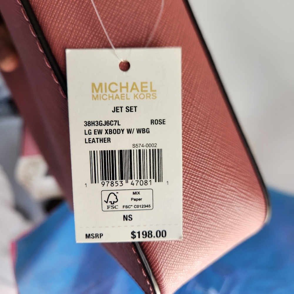 Michael Kors Rose Jet Set Crossbody NWT - Picture 5 of 8